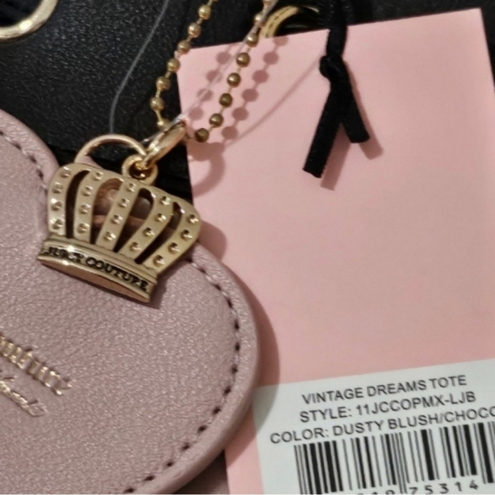 ❌SALE❌Juicy Couture Vintage Dreams Tote Daydreamer HTF dusty blush amd chocolate - Picture 5 of 7